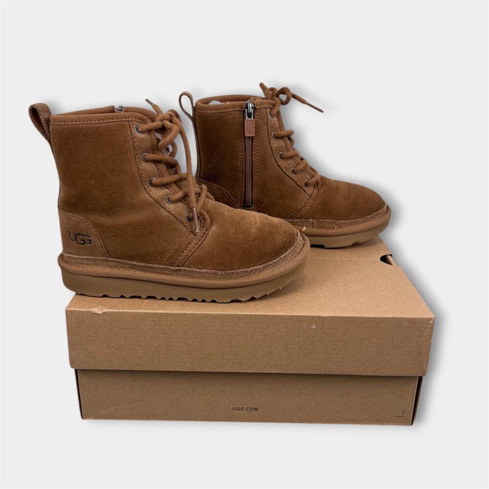 Ugg Kids' Neumel High Suede Sheepskin Chukka Boot Chestnut 13